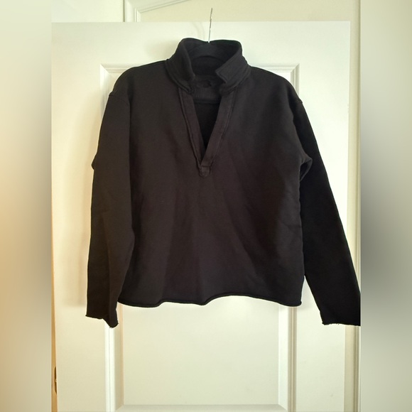 NWOT Frank & Eileen PATRICK Popover Henley fleece Black S - Picture 6 of 10